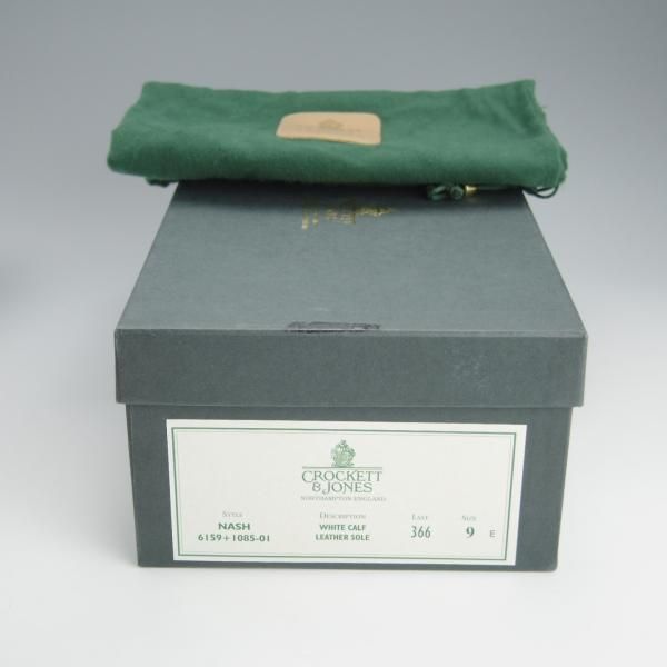 ★クロケット&ジョーンズ 9E【★バーニーズNY別注/NASH】366ラスト/タッセルローファー/カーフ/白/メンズ/BARNEYS/Crockett&Jones★h762