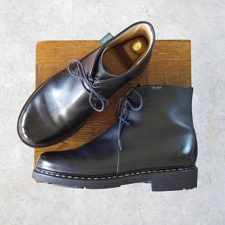 極美品★パラブーツ SIZE 5【定価￥71,500-★ブロワ/BLOIS】チャッカブーツ/TEXソール/リスレザー/NOIR/黒/メンズ/Paraboot★h763