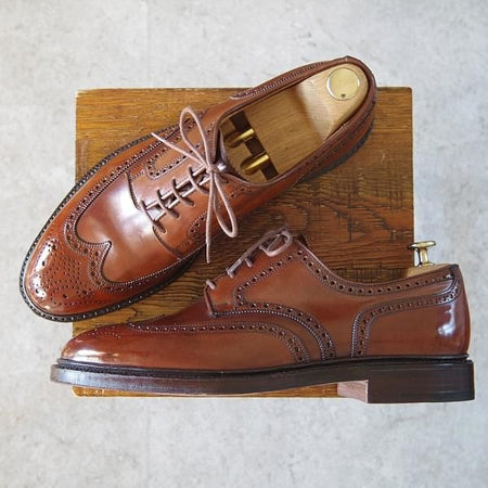 ★クロケット&ジョーンズ UK9.5/US10E【貴重★コードバン/茶/ラルフローレン別注】フルブローグ/メンズ/Ralph Lauren/Crockett&Jones★h767