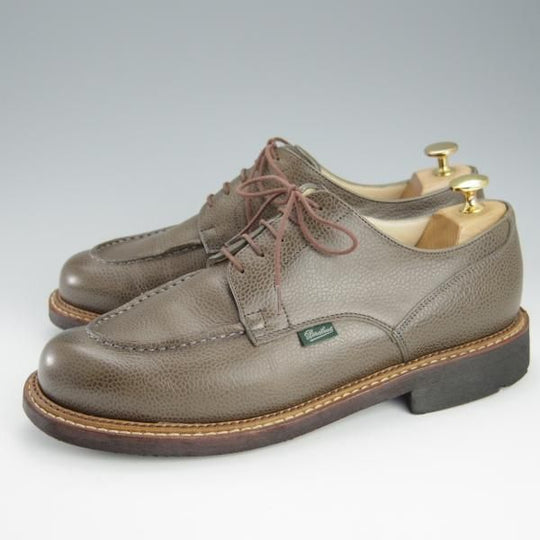 美品★パラブーツ SIZE 8.5【現行定価￥71,500-★飾りコバ仕様のシャンボード/CHAMBORD】Uチップ/グレインレザー/灰茶/Paraboot★h768