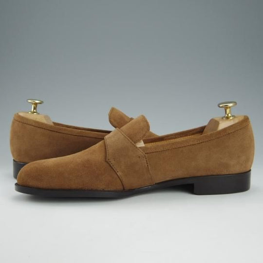 未使用★Iugen/イウゲン SIZE 6.5【定価￥39,600-★ローファー/IG206】モンクストラップ/スエード/薄茶/メンズ★h771