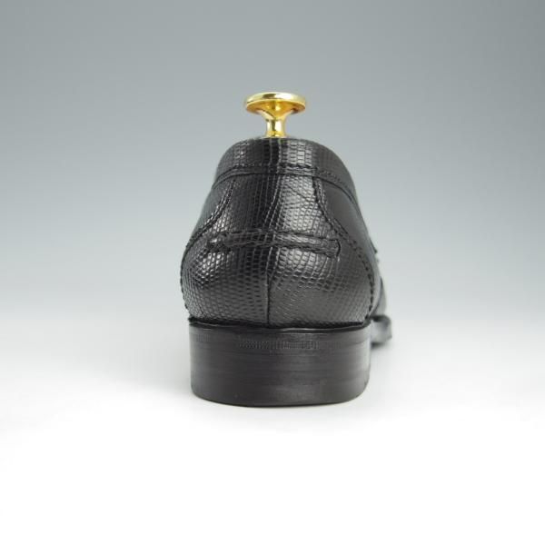 ★(伊)F.LLIジャコメッティ SIZE 38【定価￥148,500-★リザード革/コインローファー】FG123/黒/メンズ/Giacometti★h776