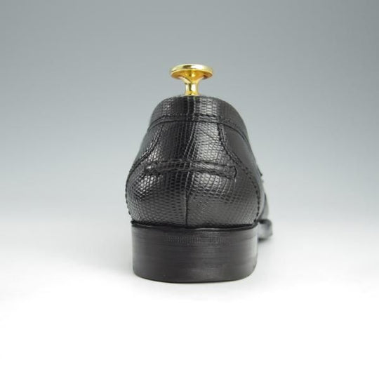 ★(伊)F.LLIジャコメッティ SIZE 38【定価￥148,500-★リザード革/コインローファー】FG123/黒/メンズ/Giacometti★h776