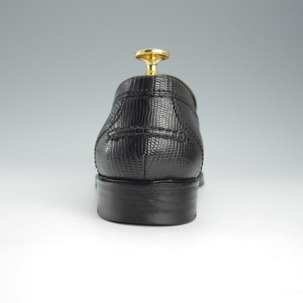 ★(伊)F.LLIジャコメッティ SIZE 38【定価￥148,500-★リザード革/コインローファー】FG123/黒/メンズ/Giacometti★h776