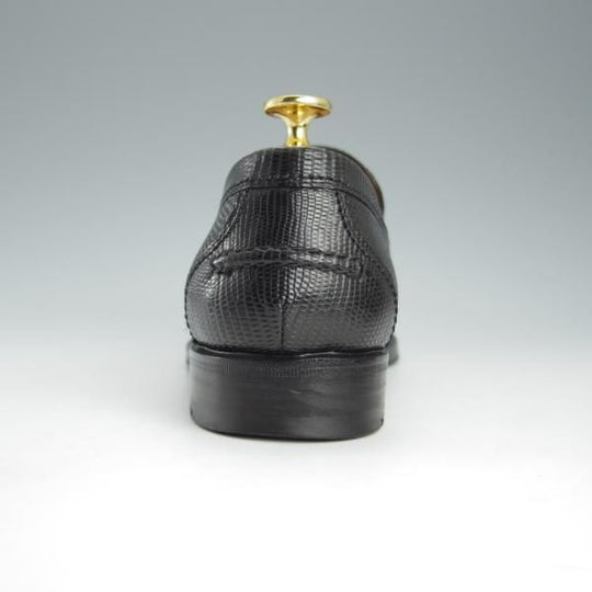 ★(伊)F.LLIジャコメッティ SIZE 38【定価￥148,500-★リザード革/コインローファー】FG123/黒/メンズ/Giacometti★h776