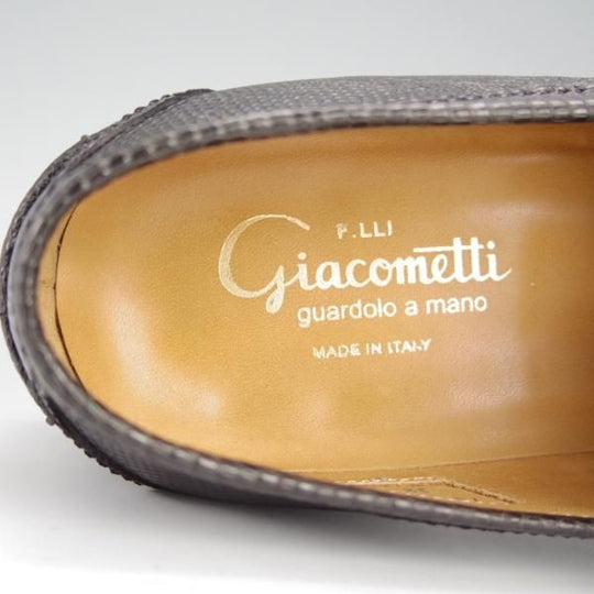 ★(伊)F.LLIジャコメッティ SIZE 38【定価￥148,500-★リザード革/コインローファー】FG123/黒/メンズ/Giacometti★h776