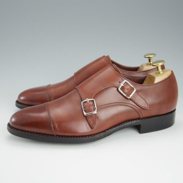 極美品★トレーディングポスト SIZE 6.5【定価￥51,700-★ダイナイトソール仕様/T606/撥水】ダブルモンク/茶/ユニオンロイヤル製★h777