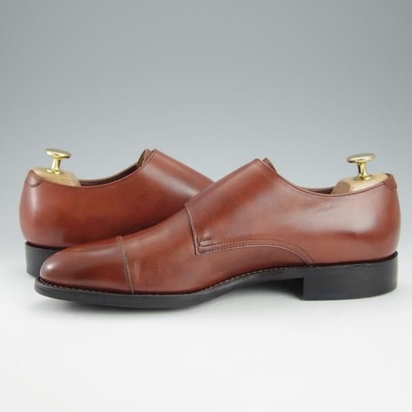 極美品★トレーディングポスト SIZE 6.5【定価￥51,700-★ダイナイトソール仕様/T606/撥水】ダブルモンク/茶/ユニオンロイヤル製★h777