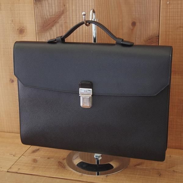 極上★ダンヒル/dunhill【定価15万円程度★カドガン/Cadogan Single Briefcase】ブリーフケース/レザー/ビジネス/バッグ/黒/革/鞄★N5793