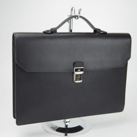 極上★ダンヒル/dunhill【定価15万円程度★カドガン/Cadogan Single Briefcase】ブリーフケース/レザー/ビジネス/バッグ/黒/革/鞄★N5793
