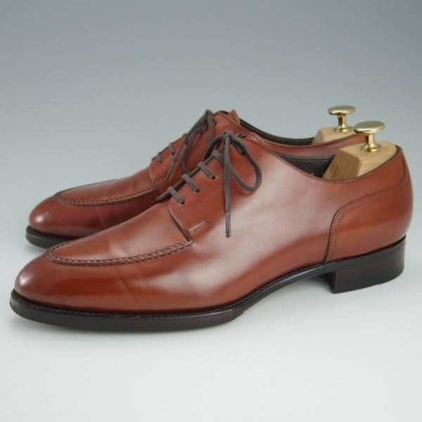 美品★三陽山長 SIZE 8【定価￥105,600-★勘三郎/スキンステッチ/R2010ラスト】Uチップ/カーフ/茶/メンズ/KANZABURO/Sanyo Yamacho★h782