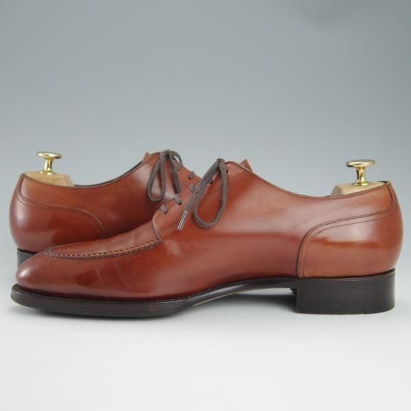 美品★三陽山長 SIZE 8【定価￥105,600-★勘三郎/スキンステッチ/R2010ラスト】Uチップ/カーフ/茶/メンズ/KANZABURO/Sanyo Yamacho★h782