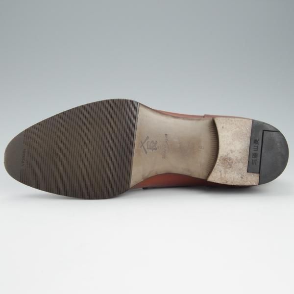 美品★三陽山長 SIZE 8【定価￥105,600-★勘三郎/スキンステッチ/R2010ラスト】Uチップ/カーフ/茶/メンズ/KANZABURO/Sanyo Yamacho★h782