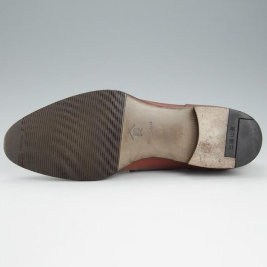 美品★三陽山長 SIZE 8【定価￥105,600-★勘三郎/スキンステッチ/R2010ラスト】Uチップ/カーフ/茶/メンズ/KANZABURO/Sanyo Yamacho★h782