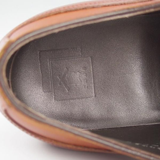 美品★三陽山長 SIZE 8【定価￥105,600-★勘三郎/スキンステッチ/R2010ラスト】Uチップ/カーフ/茶/メンズ/KANZABURO/Sanyo Yamacho★h782