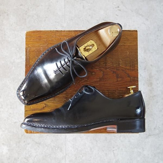 極上★(伊)ボリーニ SIZE 38【貴重★グッドイヤーアルタッコ製法/ホールカット】カーフ/黒/メンズ/Bolini★h783