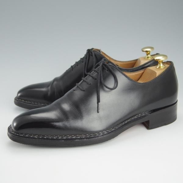 極上★(伊)ボリーニ SIZE 38【貴重★グッドイヤーアルタッコ製法/ホールカット】カーフ/黒/メンズ/Bolini★h783