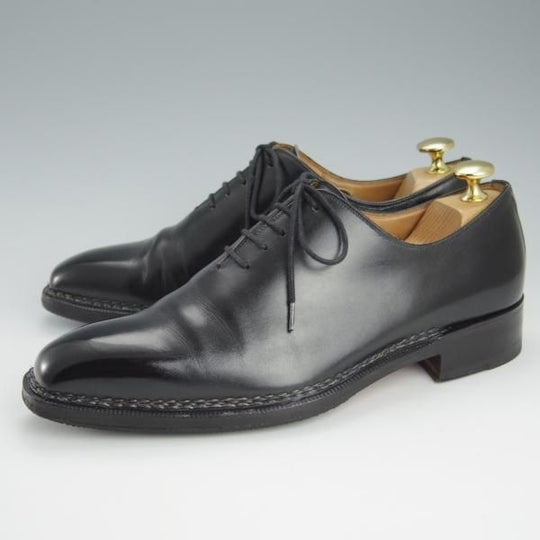 極上★(伊)ボリーニ SIZE 38【貴重★グッドイヤーアルタッコ製法/ホールカット】カーフ/黒/メンズ/Bolini★h783