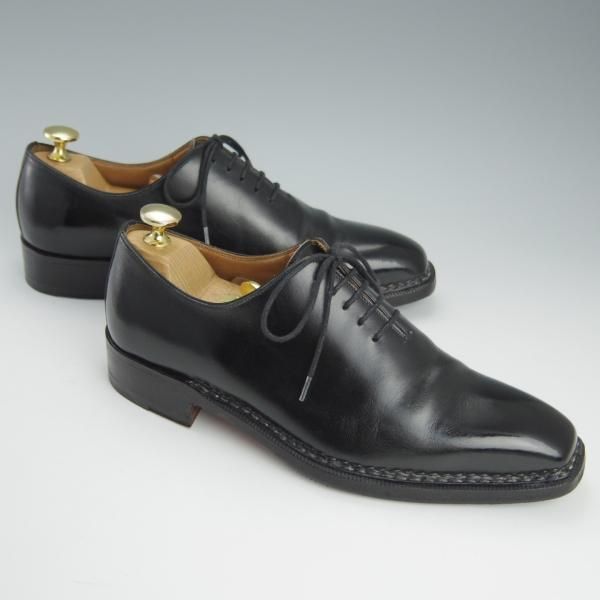極上★(伊)ボリーニ SIZE 38【貴重★グッドイヤーアルタッコ製法/ホールカット】カーフ/黒/メンズ/Bolini★h783