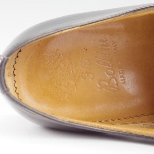 極上★(伊)ボリーニ SIZE 38【貴重★グッドイヤーアルタッコ製法/ホールカット】カーフ/黒/メンズ/Bolini★h783