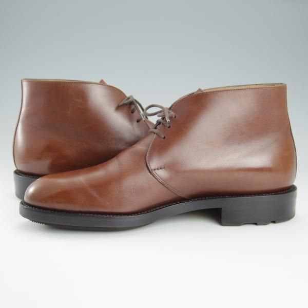 極美品★(台東区)ジョーワークス UK6.5〜7/左側やや大き目【オーダー価格9.5万円以上★チャッカブーツ/茶】カーフ/JOE WORKS★h789