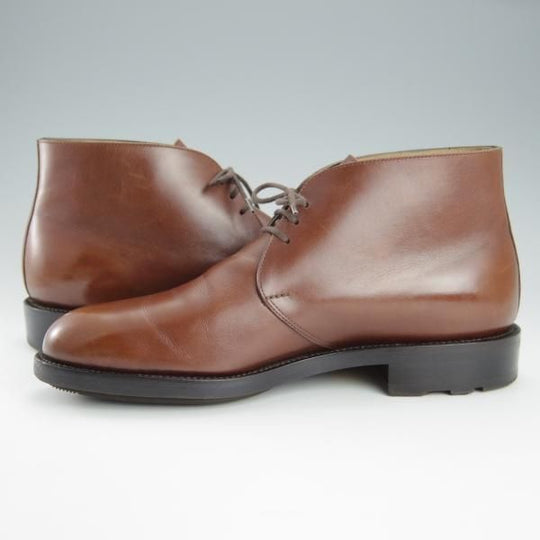 極美品★(台東区)ジョーワークス UK6.5〜7/左側やや大き目【オーダー価格9.5万円以上★チャッカブーツ/茶】カーフ/JOE WORKS★h789