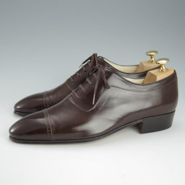 未使用★(伊)アルティオリ SIZE 7【定価15万円以上★パンチドキャップトゥ/濃茶】カーフ/メンズ/ARTIOLI★h790