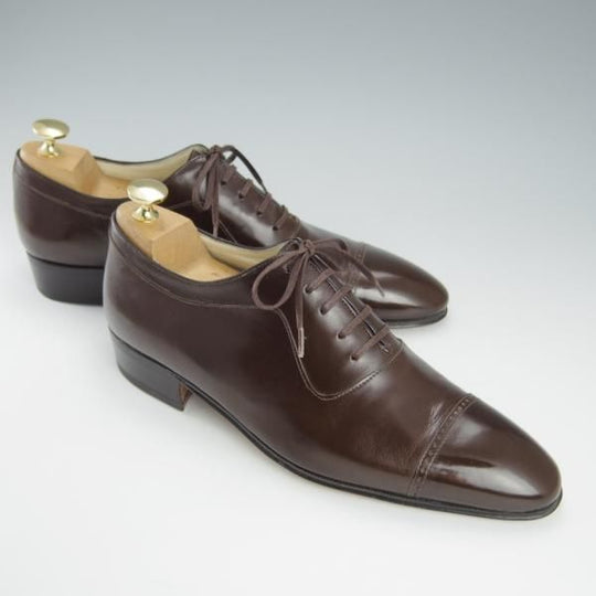 未使用★(伊)アルティオリ SIZE 7【定価15万円以上★パンチドキャップトゥ/濃茶】カーフ/メンズ/ARTIOLI★h790