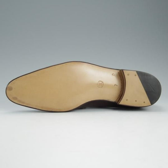 未使用★(伊)アルティオリ SIZE 7【定価15万円以上★パンチドキャップトゥ/濃茶】カーフ/メンズ/ARTIOLI★h790