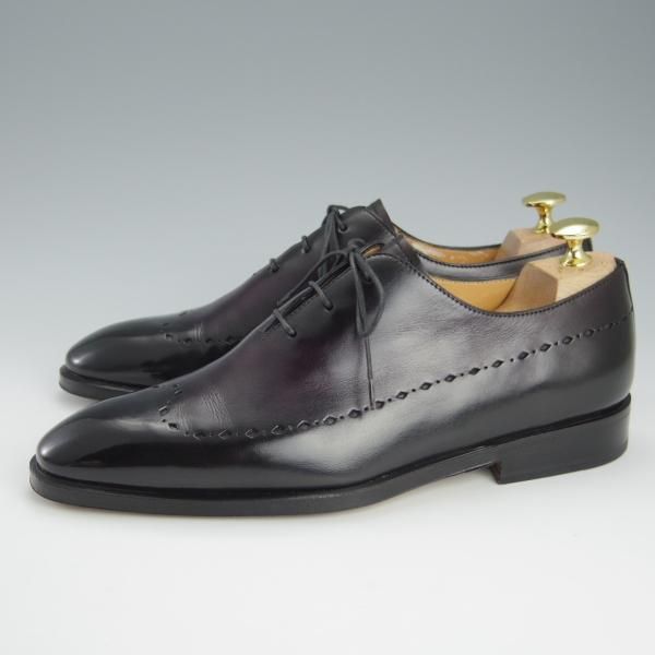 極美品★(伊)タニノクリスチー SIZE 5.5【定価15万円以上★黒〜パープル系パティーヌ/134581】オックスフォードシューズ/TANINO CRISCI★h791