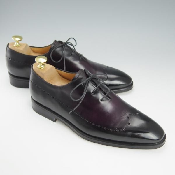 極美品★(伊)タニノクリスチー SIZE 5.5【定価15万円以上★黒〜パープル系パティーヌ/134581】オックスフォードシューズ/TANINO CRISCI★h791