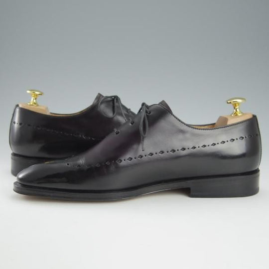 極美品★(伊)タニノクリスチー SIZE 5.5【定価15万円以上★黒〜パープル系パティーヌ/134581】オックスフォードシューズ/TANINO CRISCI★h791