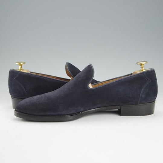 極上★(伊)リカルド・フレッチャ・ベステッティ SIZE 41【定価￥140,400-★スリッポン/紺】スエード/RICCARDO FRECCIA BESTETTI★h795