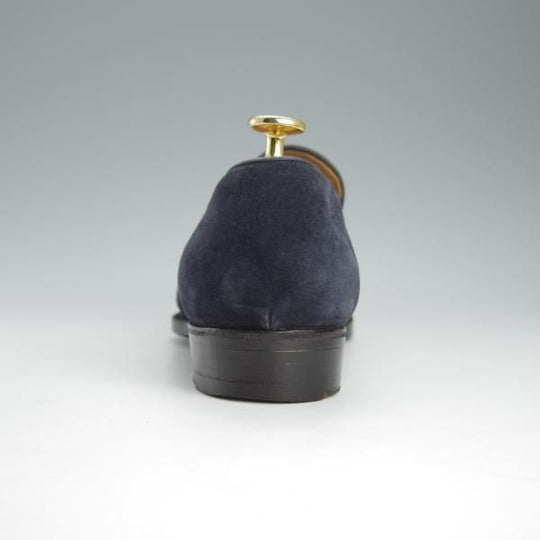 極上★(伊)リカルド・フレッチャ・ベステッティ SIZE 41【定価￥140,400-★スリッポン/紺】スエード/RICCARDO FRECCIA BESTETTI★h795