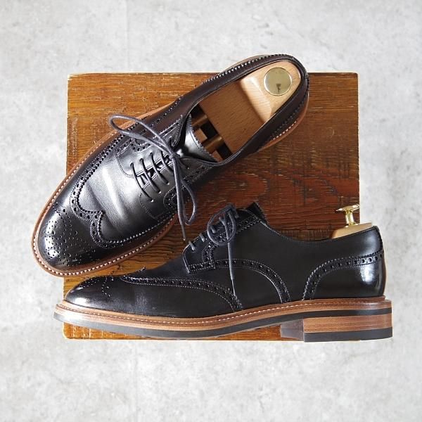 極美品★(スペイン製)CARMINA/カルミナ SIZE 6【モデル定価￥72,600-★フルブローグ/80254】OSCARラスト/カーフ/黒 /メンズ★h798