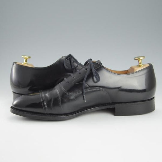 極美品★チャーチ 80E/UK8【旧チャーチ★ブックバインダーカーフ/84ラスト】LUDGATE/パンチドキャップトゥ/黒/メンズ/Church's★h799