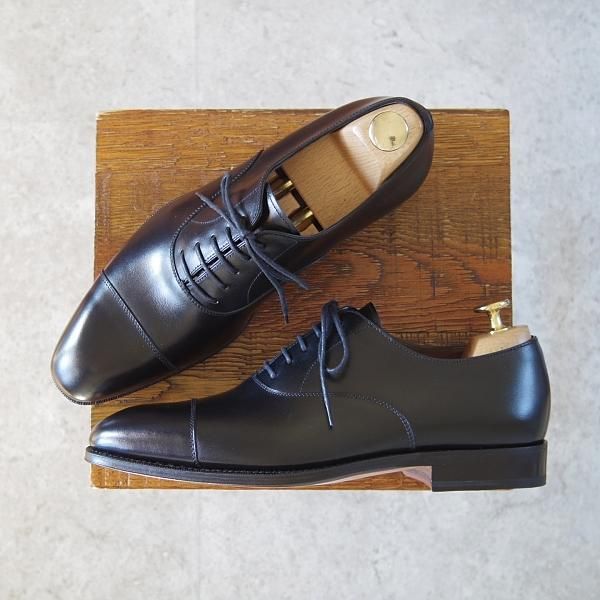 未使用★(スペイン製)CARMINA/カルミナ SIZE 6【定価￥72,600-★ストレートチップ/80386】RAINラスト/ボックスカーフ/黒/メンズ★h805