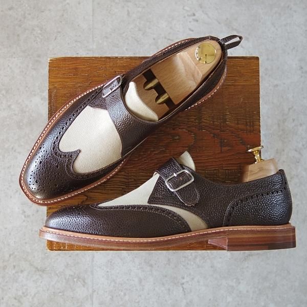 新品★クロケット&ジョーンズ UK7.5/US8D【貴重★ブラックフリース別注/ブルックスブラザーズ】コンビ/濃茶×薄茶/Crockett&Jones★h828