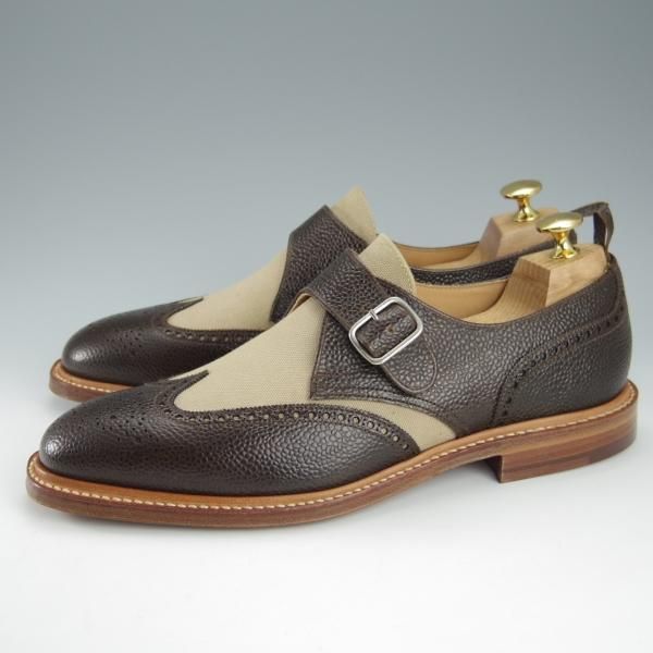 新品★クロケット&ジョーンズ UK7.5/US8D【貴重★ブラックフリース別注/ブルックスブラザーズ】コンビ/濃茶×薄茶/Crockett&Jones★h828