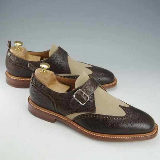 新品★クロケット&ジョーンズ UK7.5/US8D【貴重★ブラックフリース別注/ブルックスブラザーズ】コンビ/濃茶×薄茶/Crockett&Jones★h828