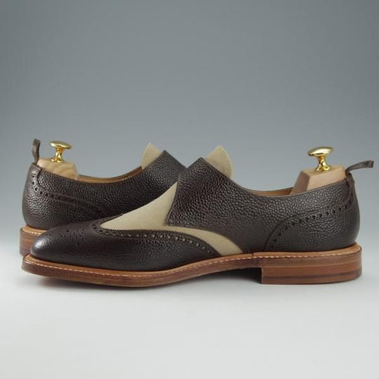 新品★クロケット&ジョーンズ UK7.5/US8D【貴重★ブラックフリース別注/ブルックスブラザーズ】コンビ/濃茶×薄茶/Crockett&Jones★h828