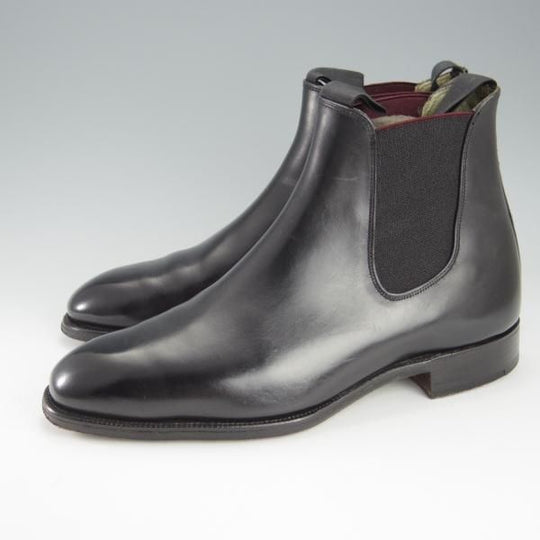 美品★(英)グレンソン製 6.5E【貴重★(仏)ラ・コルドヌリ・アングレーズ別注/LENNON】サイドゴアブーツ/カーフ/黒/メンズ/GRENSON★h831