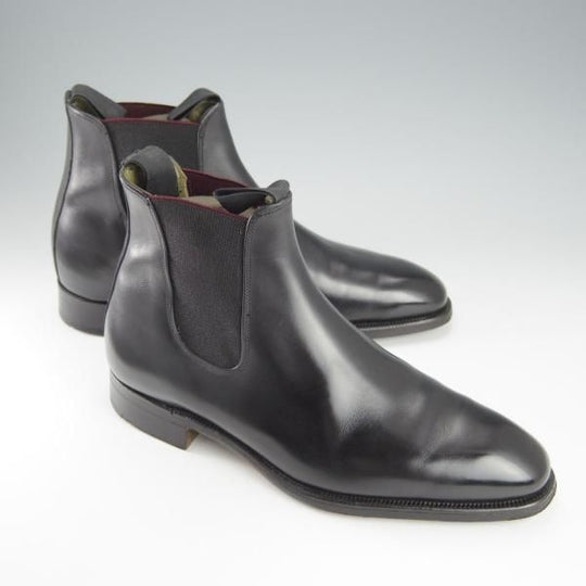 美品★(英)グレンソン製 6.5E【貴重★(仏)ラ・コルドヌリ・アングレーズ別注/LENNON】サイドゴアブーツ/カーフ/黒/メンズ/GRENSON★h831