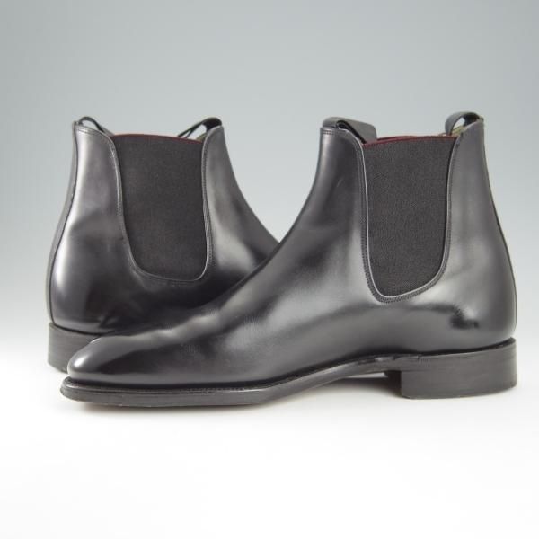 美品★(英)グレンソン製 6.5E【貴重★(仏)ラ・コルドヌリ・アングレーズ別注/LENNON】サイドゴアブーツ/カーフ/黒/メンズ/GRENSON★h831