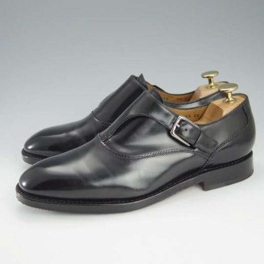 極上★(伊)サルヴァトーレ・フェラガモ 5.5EE【最上級★TRAMEZZAライン/トラメッザ】サイドモンク/黒/メンズ/Salvatore Ferragamo★h832