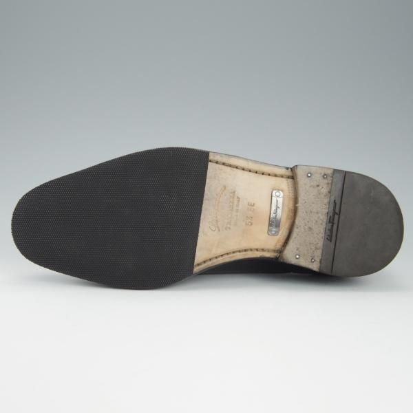 極上★(伊)サルヴァトーレ・フェラガモ 5.5EE【最上級★TRAMEZZAライン/トラメッザ】サイドモンク/黒/メンズ/Salvatore Ferragamo★h832