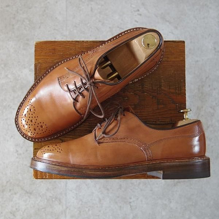 極上★トリッカーズ SIZE 7.5【貴重★プレーントゥ/6638】カントリーシューズ/カーフ/メンズ/茶/Tricker's★h834