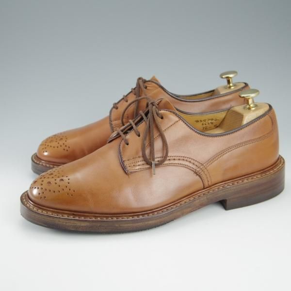 極上★トリッカーズ SIZE 7.5【貴重★プレーントゥ/6638】カントリーシューズ/カーフ/メンズ/茶/Tricker's★h834