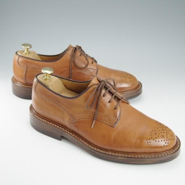 極上★トリッカーズ SIZE 7.5【貴重★プレーントゥ/6638】カントリーシューズ/カーフ/メンズ/茶/Tricker's★h834