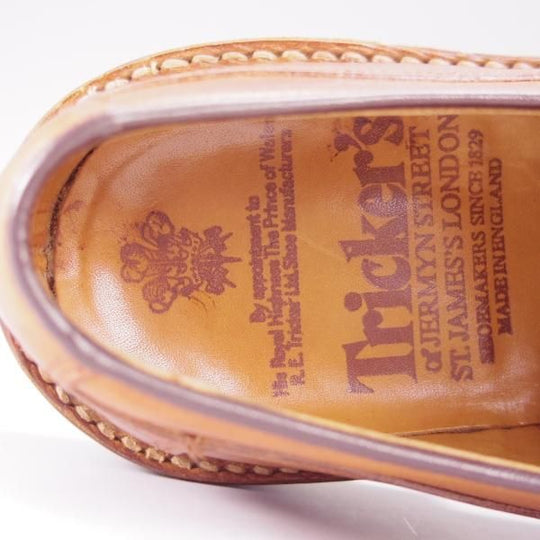 極上★トリッカーズ SIZE 7.5【貴重★プレーントゥ/6638】カントリーシューズ/カーフ/メンズ/茶/Tricker's★h834